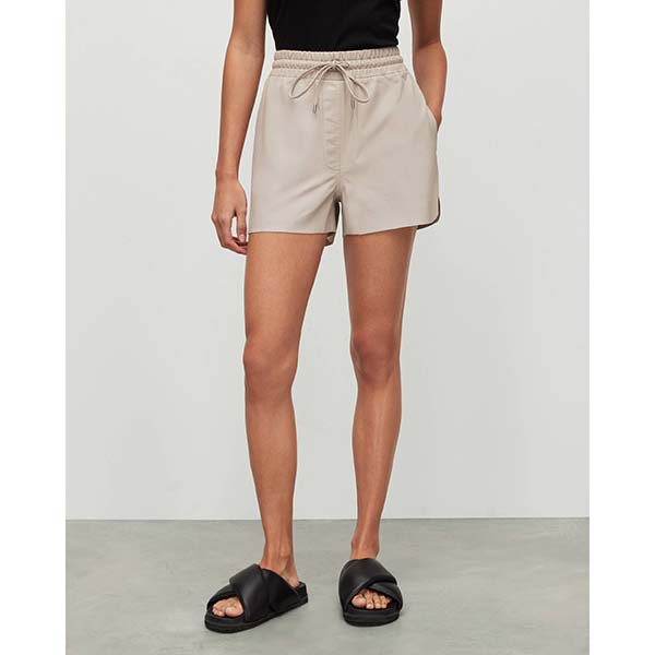 Allsaints Australia Womens Shana Leather Shorts Natural AU47-413